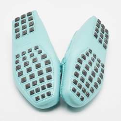 Hermes Light Blue Leather Irving Slip On Loafers Size 37.5