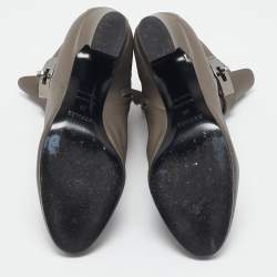 Hermès Grey Leather Joueuse Ankle Length Boots Size 38