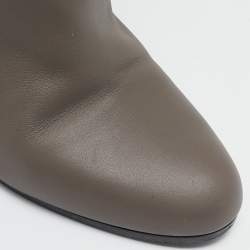 Hermès Grey Leather Joueuse Ankle Length Boots Size 38