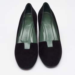 Hermès Black Suede Jackie Pumps Size 37.5