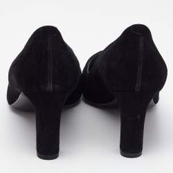 Hermès Black Suede Jackie Pumps Size 37.5