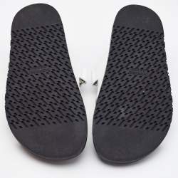 Pre Owned Hermes White Leather Chypre Sandals Size 39.5