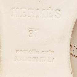 Hermes Grey Leather Brighton Low Ankle Boots Size Size 37