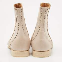 Hermes Grey Leather Brighton Low Ankle Boots Size Size 37