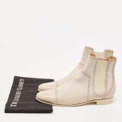 Hermes Grey Leather Brighton Low Ankle Boots Size Size 37