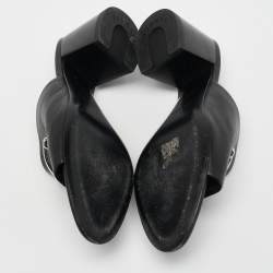 Hermes Black Leather Camilla Slide Sandals Size 41