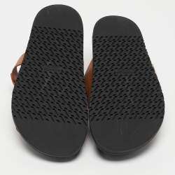 Pre Owned Hermès Brown Leather Chypre Sandals Size 39
