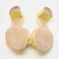 Pre Owned Hermes Yellow Leather Oasis Slide Sandals Size 36