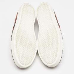 Hermes Multicolor Abstract Print Canvas Slip On Sneakers Size 39