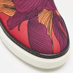 Hermes Multicolor Abstract Print Canvas Slip On Sneakers Size 39