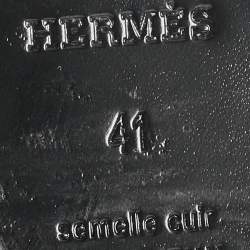 مملوكة مسبقًا صندل هيرمس ليغيند كعب روكي سير كاحل جلد أسود مقاس 40