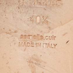 Pre Owned Hermes Burgundy Leather Oran Flat Sandals Size 40.5