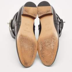 مملوكة مسبقًا Hermes Black Leather Neo Ankle Length Boots Size 37