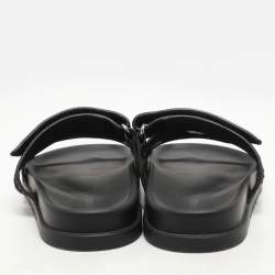 Hermes Black Shearling Chypre Sandals Size 39