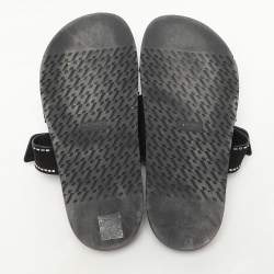Hermes Black Shearling Chypre Sandals Size 39