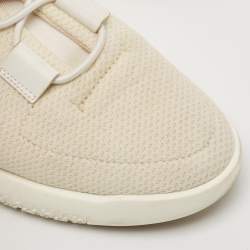 Pre Owned Hermes White Fabric and Leather Team Low Top Sneakers Size 39