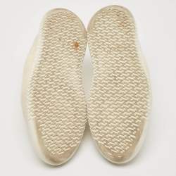Pre Owned Hermes White Fabric and Leather Team Low Top Sneakers Size 39