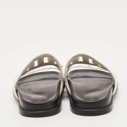 Hermes White Leather Extra Flat Sandals Size 38.5
