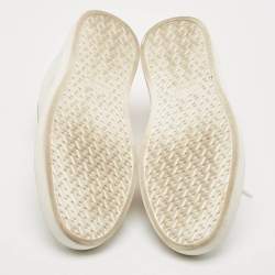 Hermes White/Orange Leather Avantage Sneakers Size 38