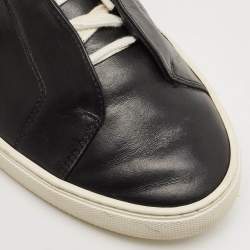 Hermes Black Leather Day Low Top Sneakers Size 40