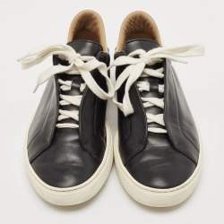 Hermes Black Leather Day Low Top Sneakers Size 40