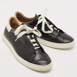 Hermes Black Leather Day Low Top Sneakers Size 40
