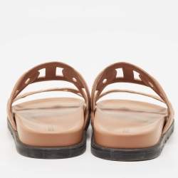 Pre Owned Hermes Beige Suede Extra Flat Sandals Size 36
