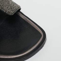 Pre Owned صندل فلات هيرمس أوران غليتر وسويدي بيج مقاس 39