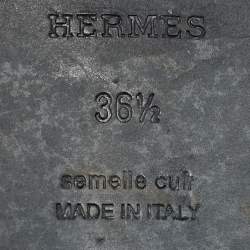 مملوكة مسبقًا Hermes Black Glitter Oran Flat Sandals Size 36.5