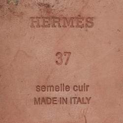 Pre Owned Hermès Purple Leather Oran Flat Sandals Size 37