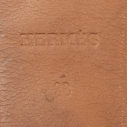 Hermès Brown Leather Liberty Ballet Flats Size 38