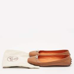 Hermès Brown Leather Liberty Ballet Flats Size 38