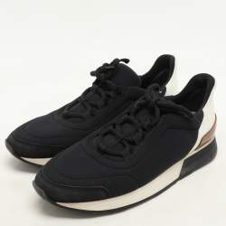 Hermes Navy Blue Neoprene Miles Low Top Sneakers Size 39.5
