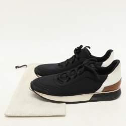 Hermes Navy Blue Neoprene Miles Low Top Sneakers Size 39.5
