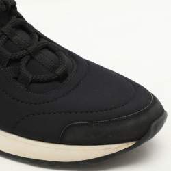 Hermes Navy Blue Neoprene Miles Low Top Sneakers Size 39.5