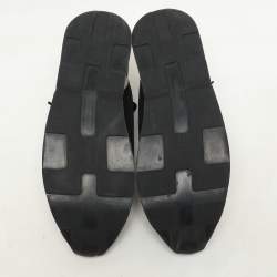 Hermes Navy Blue Neoprene Miles Low Top Sneakers Size 39.5