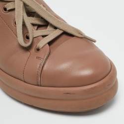 Hermes Dusty Pink Leather Happy Sneakers Size 38