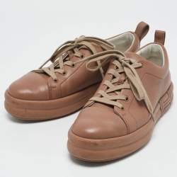 Hermes Dusty Pink Leather Happy Sneakers Size 38
