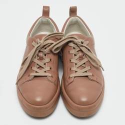 Hermes Dusty Pink Leather Happy Sneakers Size 38