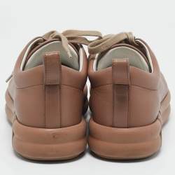 Hermes Dusty Pink Leather Happy Sneakers Size 38