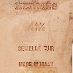 مملوكة مسبقًا Hermes Brown Leather Oasis Block Heel Slide Sandals Size 41.5