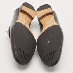 Hermes Black Leather Paris Loafers Size 40.5