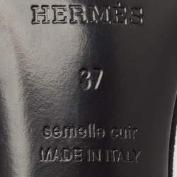 مملوكة مسبقًا Hermes Black Suede Crystal Embellished Heden Sandals Size 37