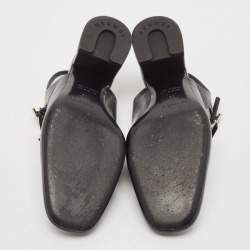 Pre Owned Hermes Black Leather Jackie Slingback Pumps Size 36