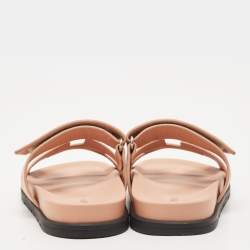 Pre Owned Hermes Pink Suede Chypre Sandals Size 37