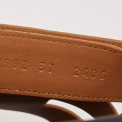 Pre Owned Hermes Brown Leather Chypre Sandals Size 37