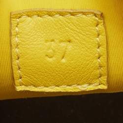 Hermes Yellow Neoprene Flat Sandals Size 37