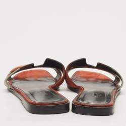 Hermes Multicolor Suede Oran Flat Sandals Size 38