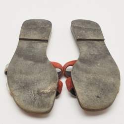 Hermes Multicolor Suede Oran Flat Sandals Size 38