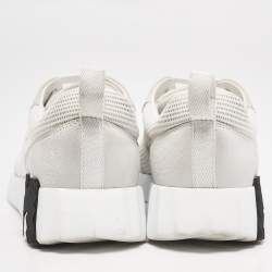 Hermes Grey/White Fabric and Suede Bouncing Low Top Sneakers Size 37